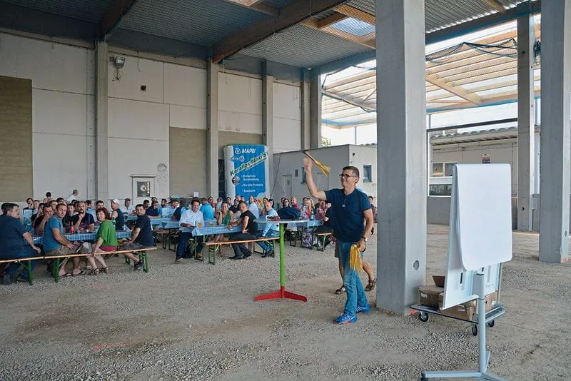 Baustellenparty zur Gleichenfeier