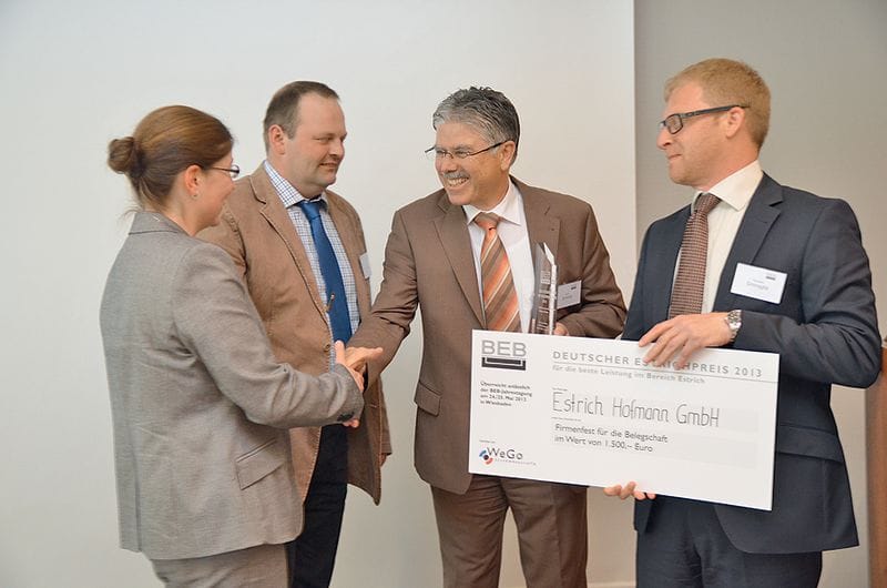 Estrich Hofmann GmbH für herausragende Leistung ausgezeichnet