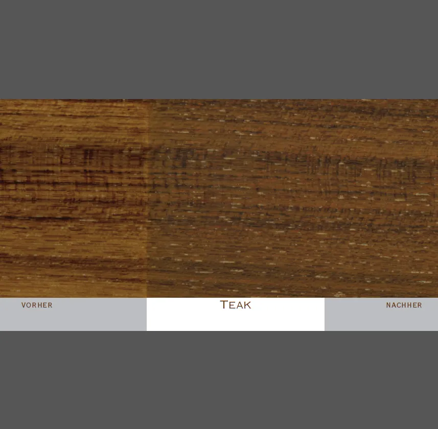 Farbveränderungen bei Parkett durch Sonneneinstrahlung (Teak)