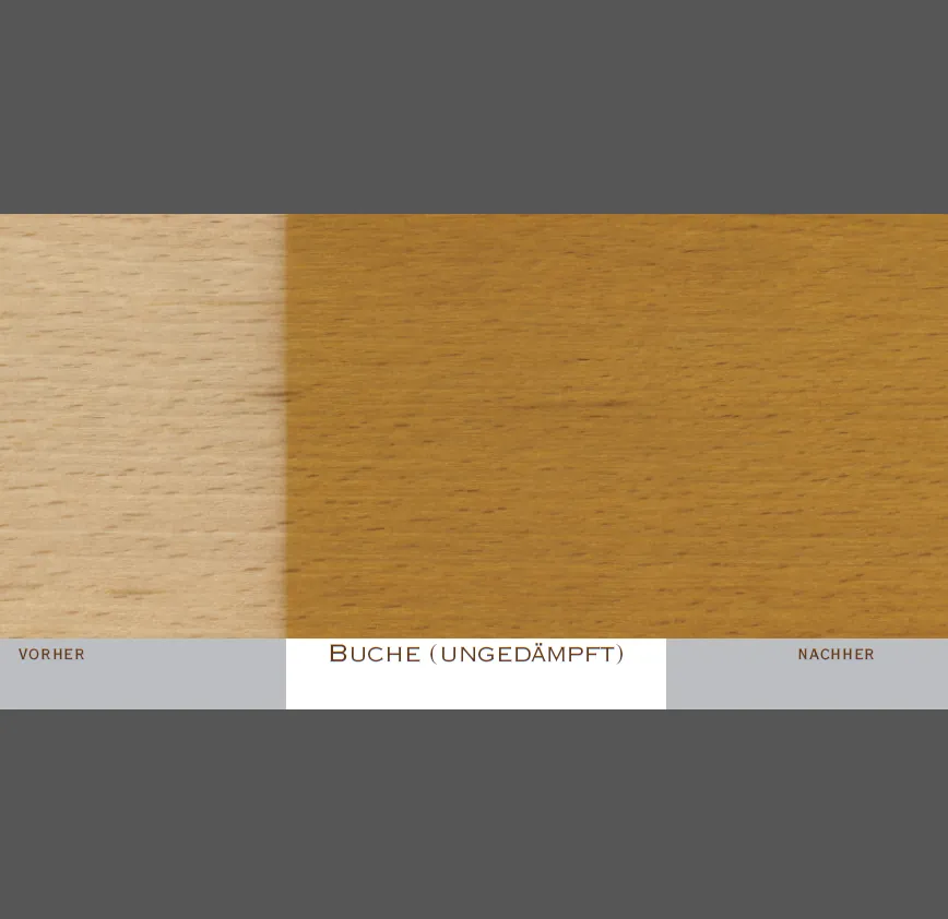 Farbveränderungen bei Parkett durch Sonneneinstrahlung (Buche)