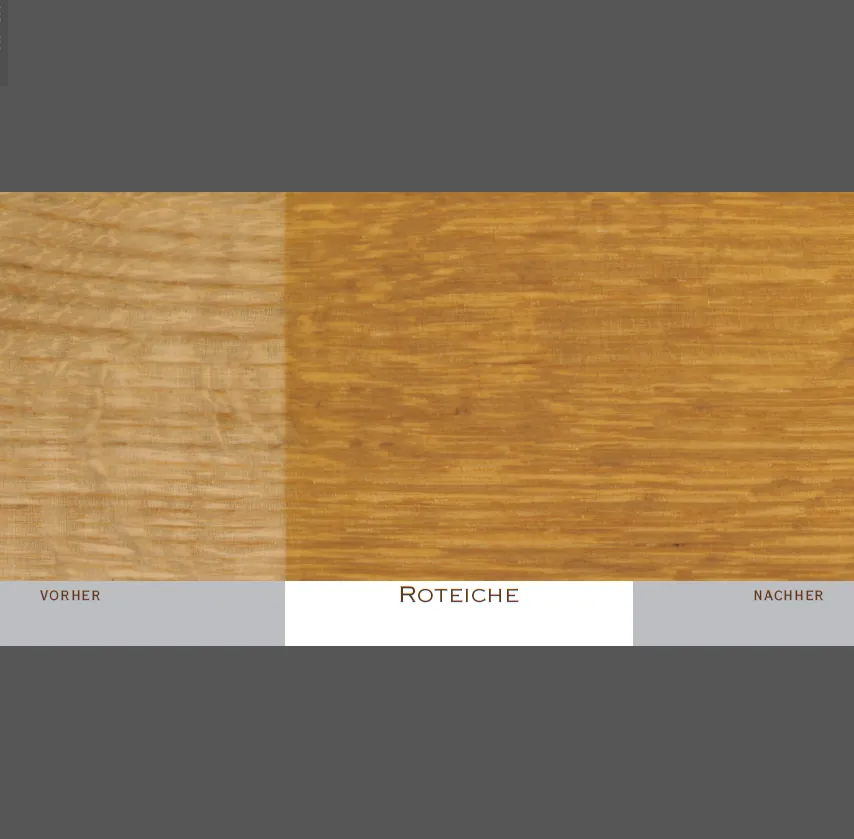 Farbveränderungen bei Parkett durch Sonneneinstrahlung (Roteiche)
