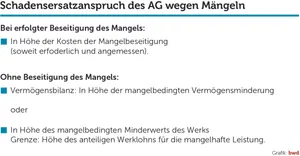 Schadensersatz bei Werkmangel-Grafik