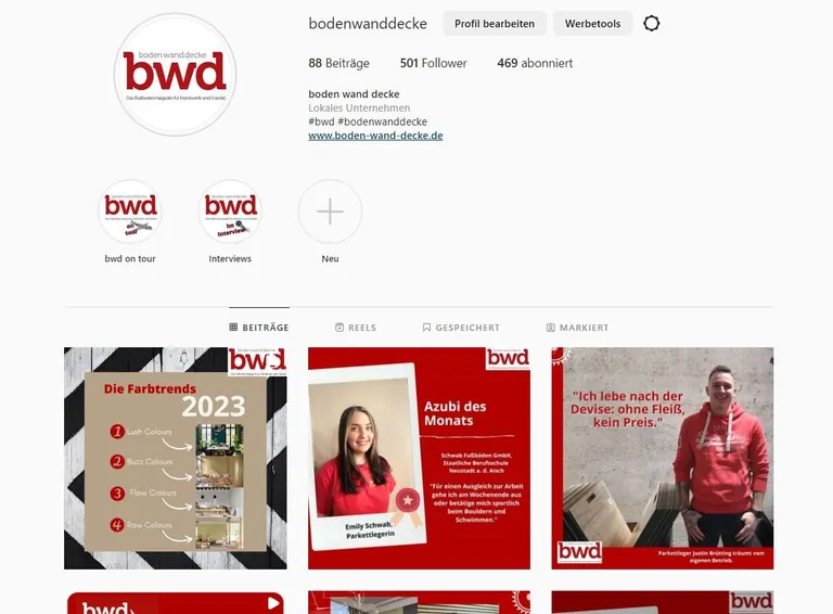 Ein Screenshot vom bwd Instagram Kanal.