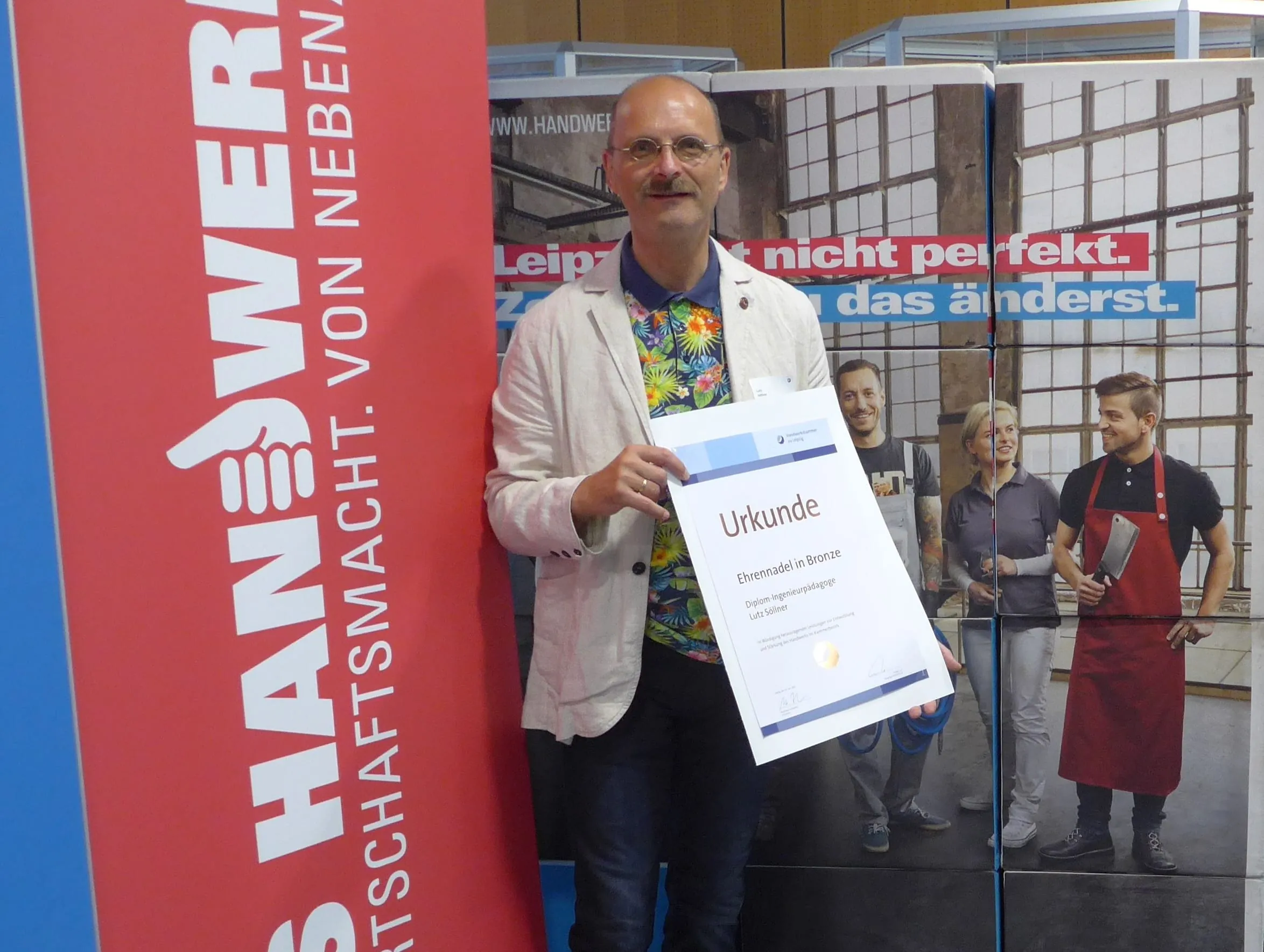 Lutz Söllner erhielt Ehrennadel der HWK zu Leipzig in Bronze