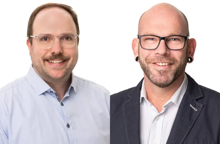 Simon Hofmann (links) und Michael Eickelberg unterst&uuml;tzen das Arturo Vertriebsteam. 